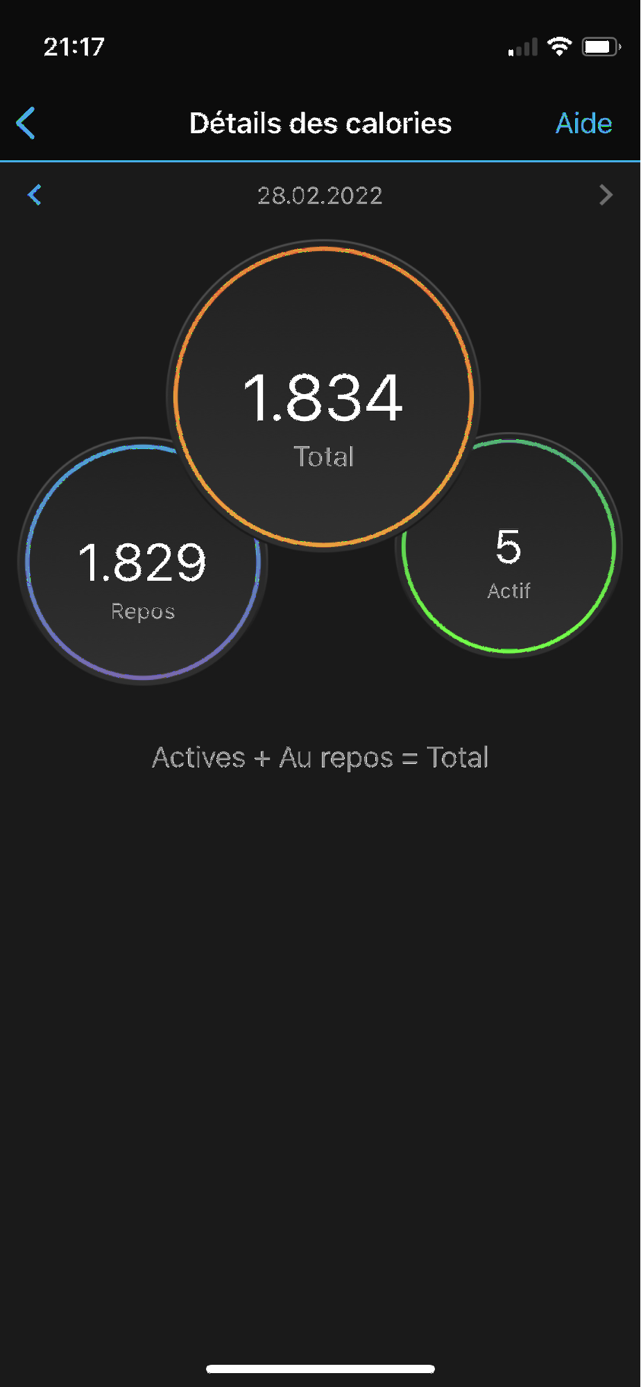 garmin connect calories